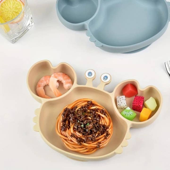 Kiyo Home - Wholesale Dinnerware Set - Kids & Baby - Silicone Crab Plate with Cutlery7