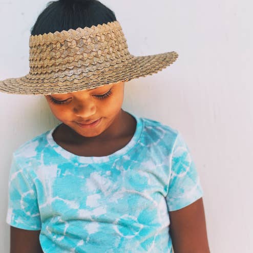 Bali Harvest - Wholesale Sun Hat - Kids - Straw Crownless Hat Papale Sun Boater Hat - (Kids White)3