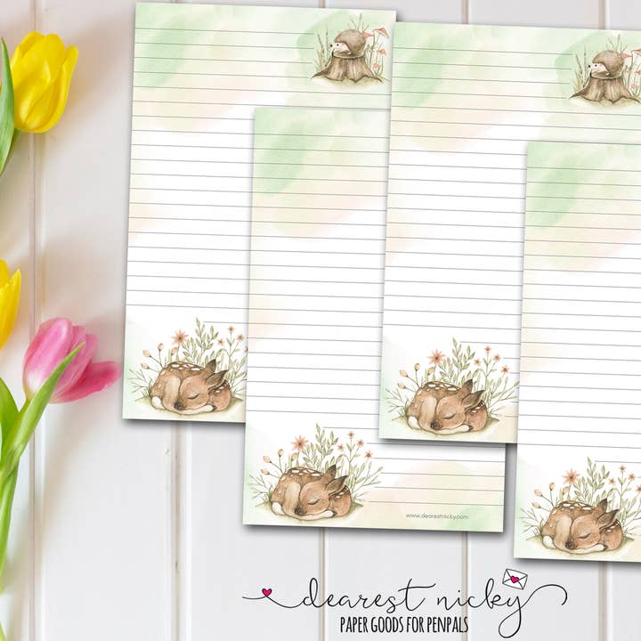 Forest Baby Letter Writing Paper for wholesale by Dearest Nicky