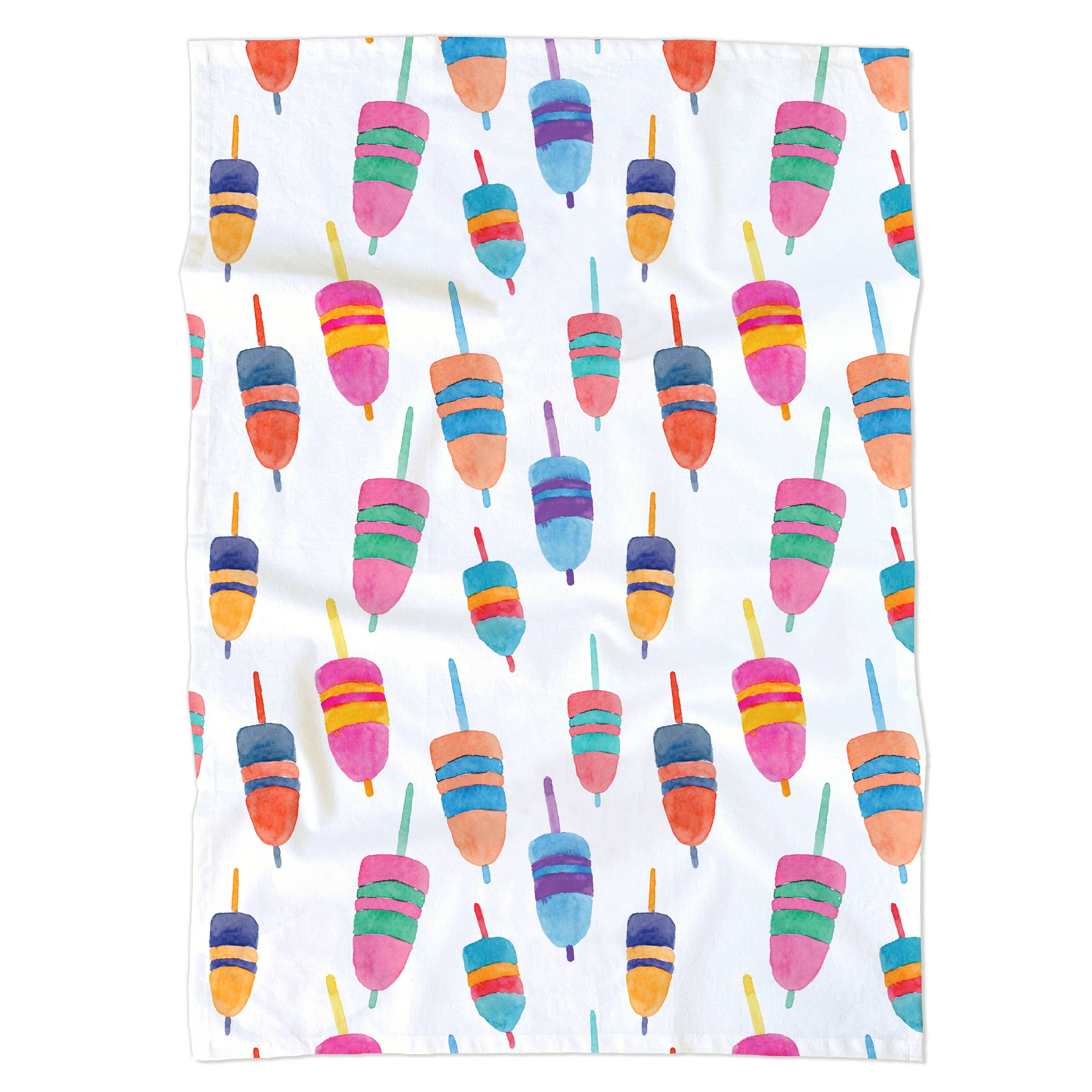 Gert & Co - Wholesale Tea Towel - Colorful Buoys Kitchen Towel | Lobster Buoy Tea Towel1