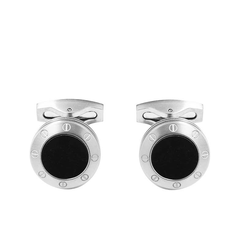 AMORINO SRL - Wholesale Cufflinks - ROUND MATTE MEN'S CUFFLINKS WITH SCREW HEADS - RD241112B5630