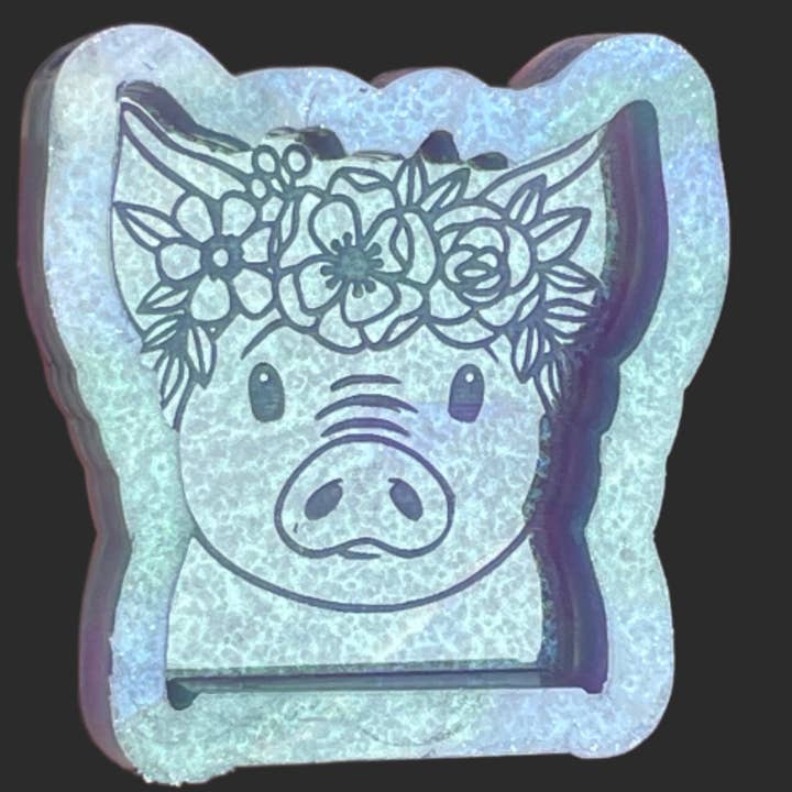 Floral Pig Silicone Mould for wholesale by Devine Silicone Moulds