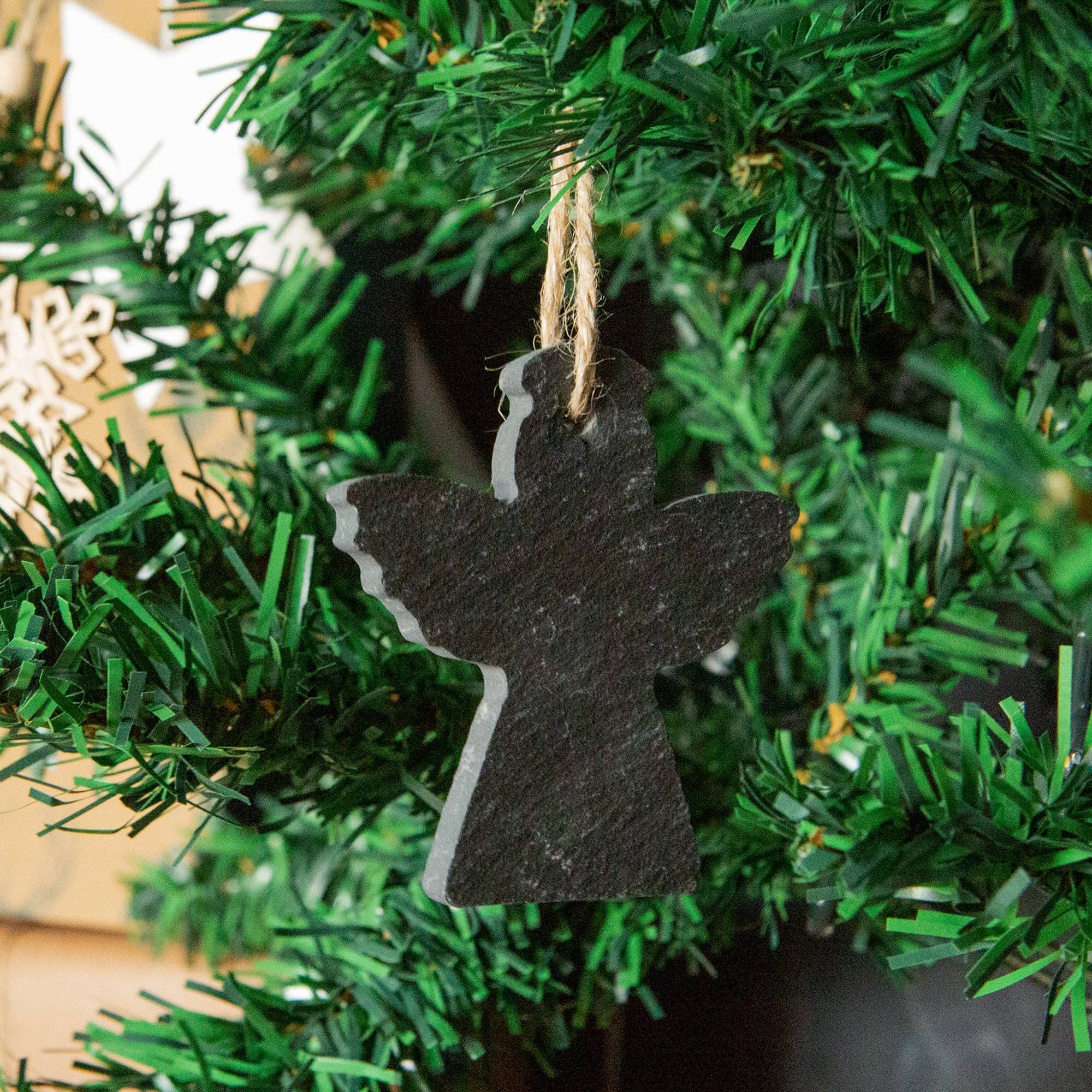 Rinkit Pty Ltd - Wholesale Ornament - Slate Christmas Tree Decoration - Angel - By Nicola Spring1
