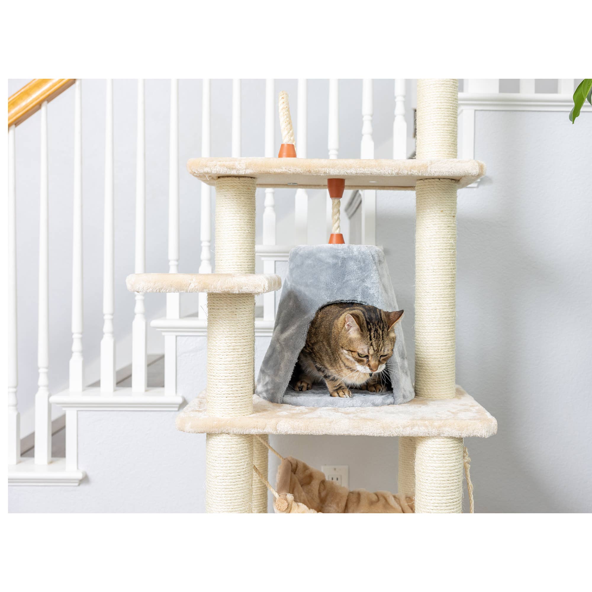 Armarkat - Wholesale Pet Scratcher - Cat - 65" Cat Tree with Hammock and Playhouse6