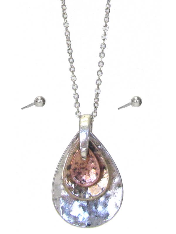 ( TX1182 ) TEAR PENDANT NECKLACE SET for wholesale by Jewelry Max