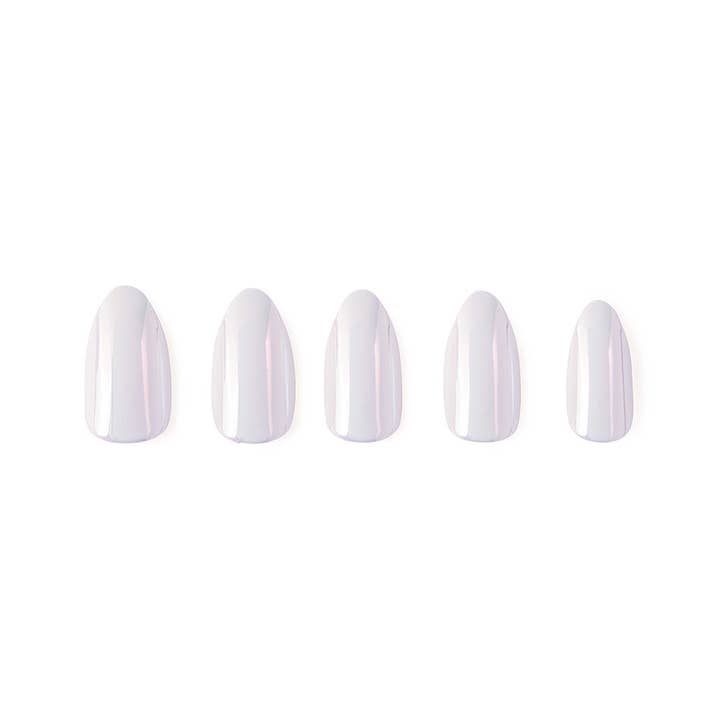 Glamnetic - Wholesale Press-On/Fake Nails - Moonlight Press-On Nails|Pearlescent White| Short Almond2