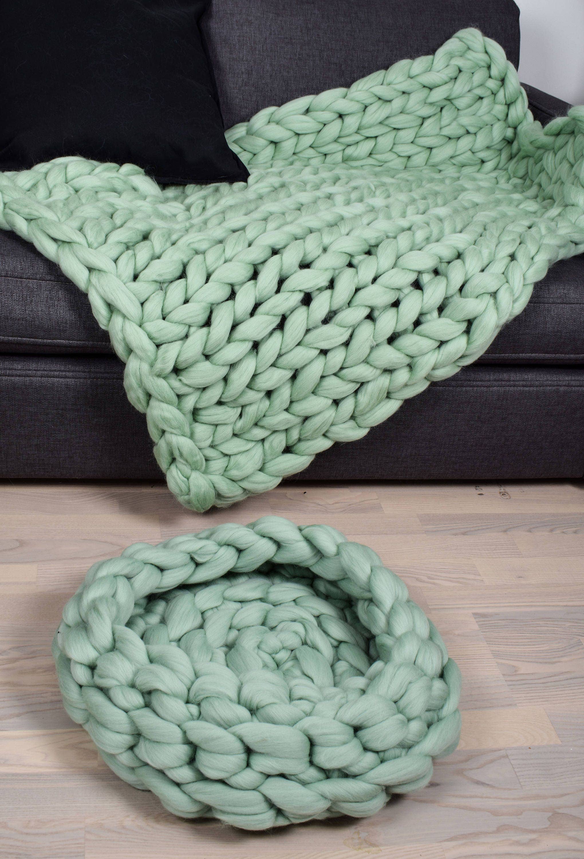 woolexperts - Vente Lit – chat et chien - Lit pour chat en grosse maille en laine mérinos et grotte pour animaux #24