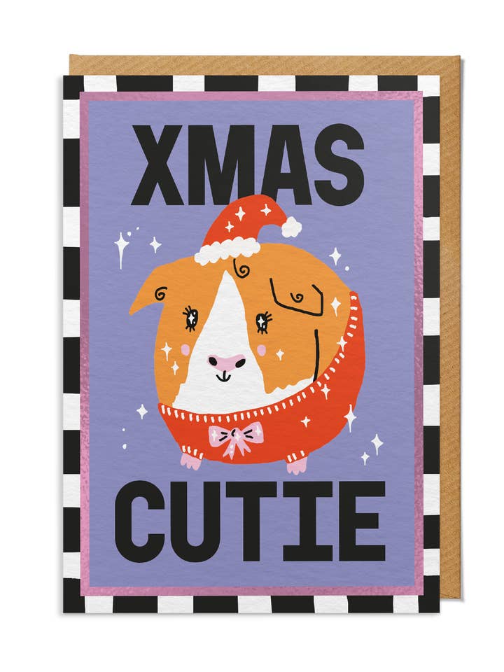 Christmas Card — "Xmas Cutie" Guinea Pig for wholesale by SANDERS DE ROEPER