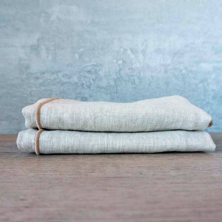 100% Linen Mixed Natural (Beige) Cloth Napkin - Set of 2 for wholesale by West Coast Handmade