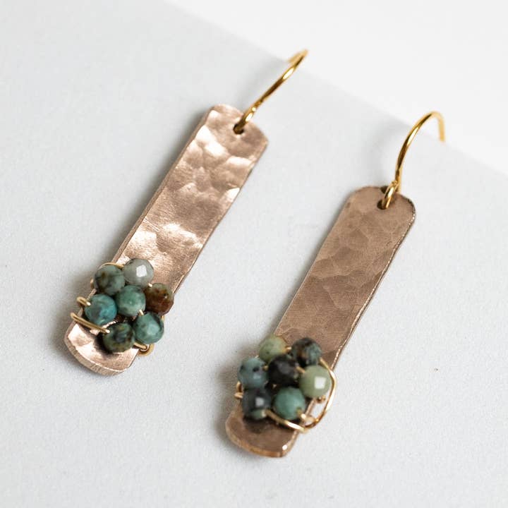 I'll Be There Copper & African Jasper Earrings for wholesale by Mend on the Move