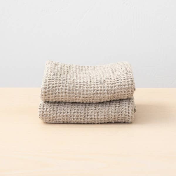 LinenMe - Wholesale Hand Towel - Linen Hand Towels Natural Washed Waffle Big