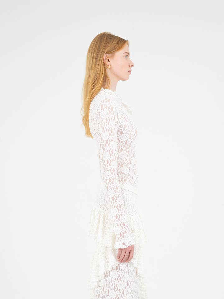 CARMEN SAYS - Wholesale Blouse - Women's - Cupid Lace White Top