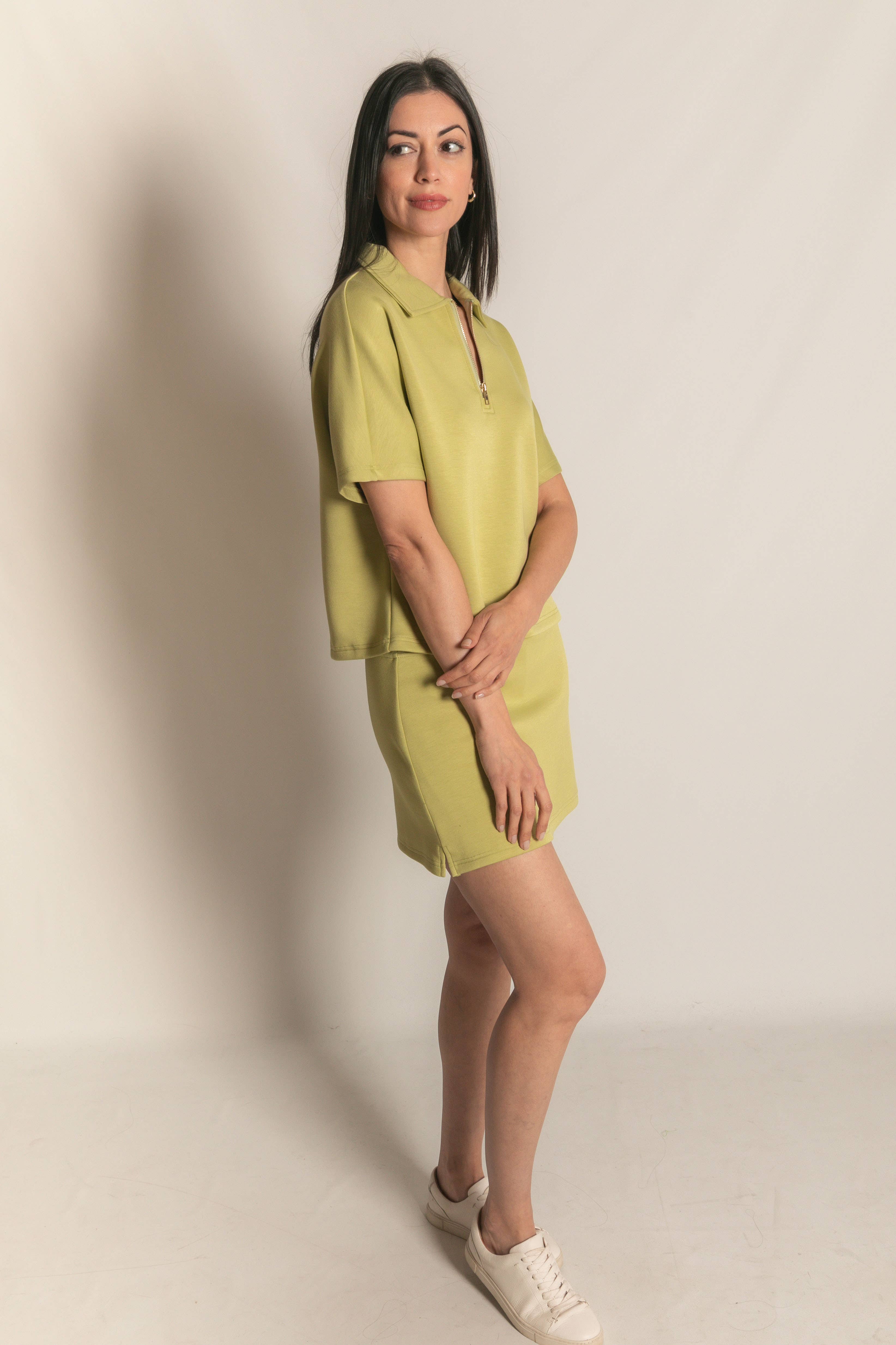 P. CILL - Wholesale Knit Top - Women's - P. CILL Butter Modal Short Sleeve Quarter Zip Top54