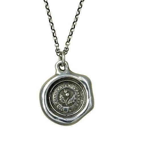 Thistle Wax Seal Crest Necklace for wholesale by Plum and Posey