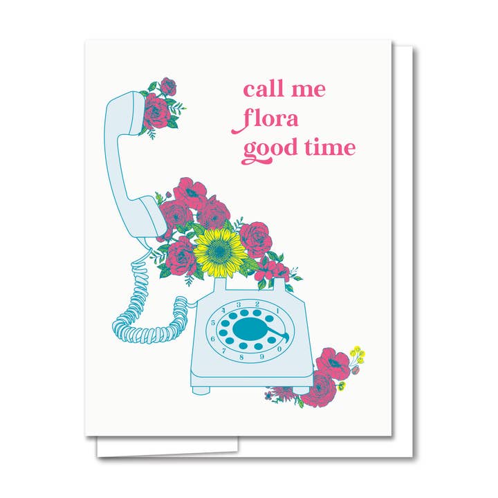 Flora Good Time - Letterpress Funny Love Card for wholesale by Quick Brown Fox Letterpress