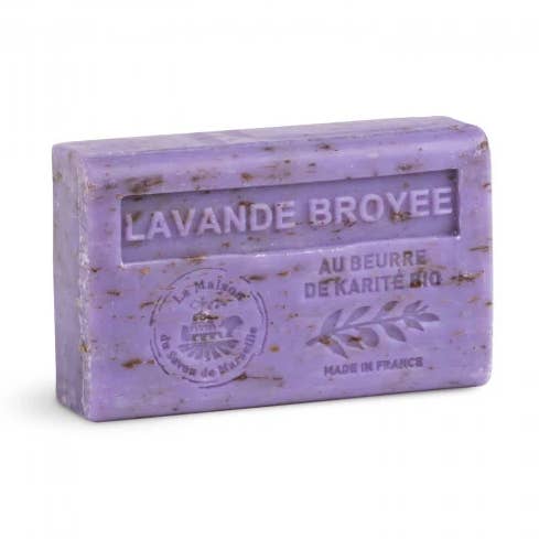 Savon au Beurre de Karité - Lavande Exfoliante 125g/4,40 oz pour la vente par La Maison du Savon de Marseille