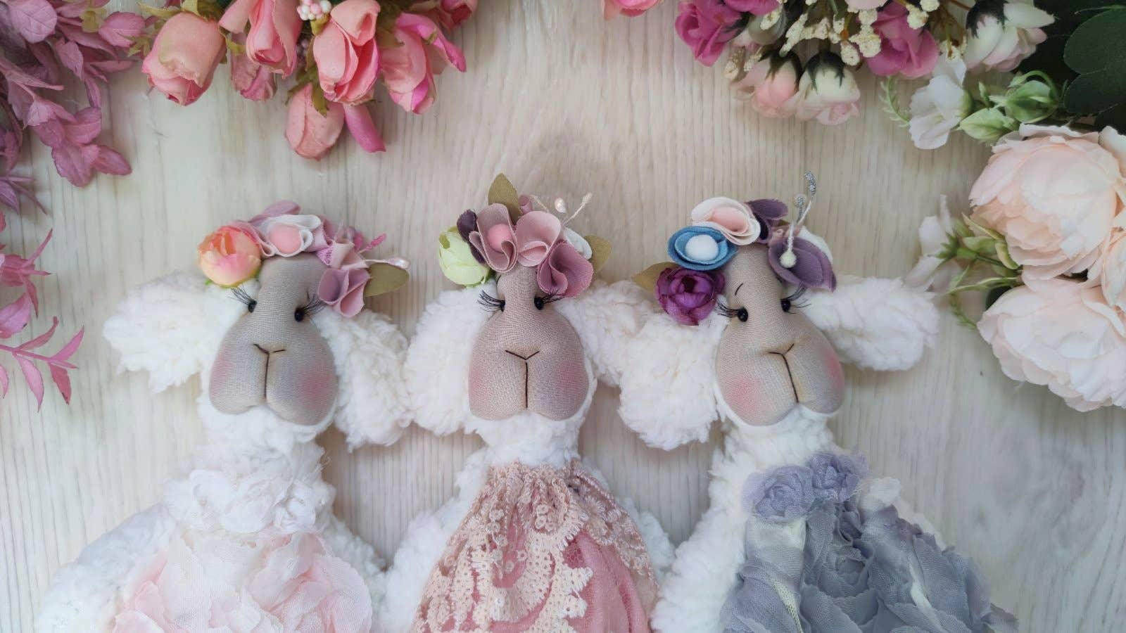 ChernikovaNataliya – Engroshandel Plyslegetøj - Børn og baby – håndlavet lam, plys lam, udstoppet dyr, lam baby shower6