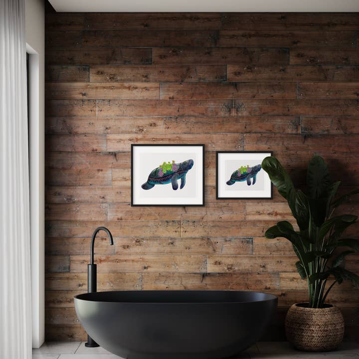 The Vela Ranch – Großhandel Kunstdruck – Seekuh mit Sukkulenten — Kunstdruck mit Wildtieren an der Küste2