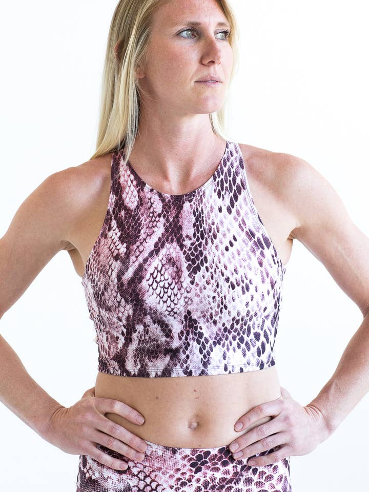 Pink Snakeskin Crop Top *FINAL SALE* for wholesale by Colorado Threads