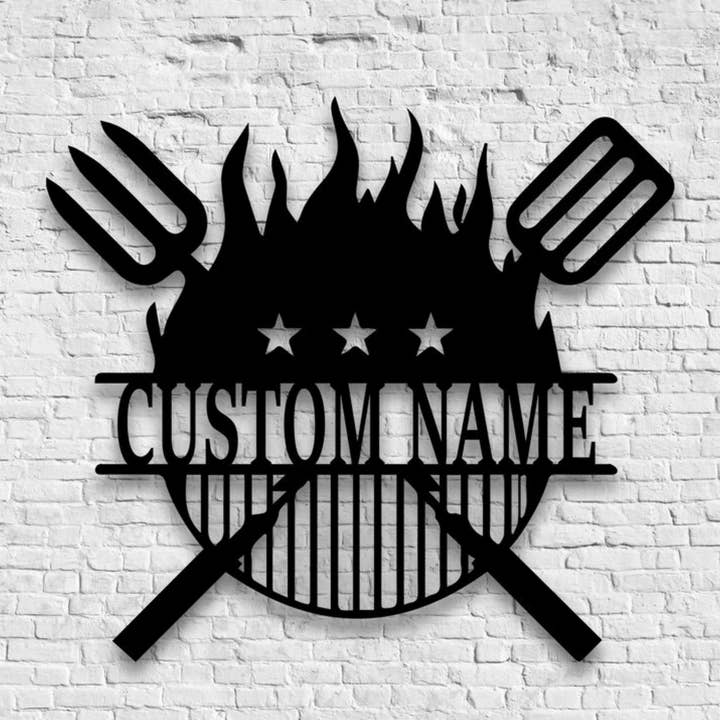 Glow Neon – wholesale Skylt – Anpassat namn BBQ Restaurang Metallskylt, skyltdekor