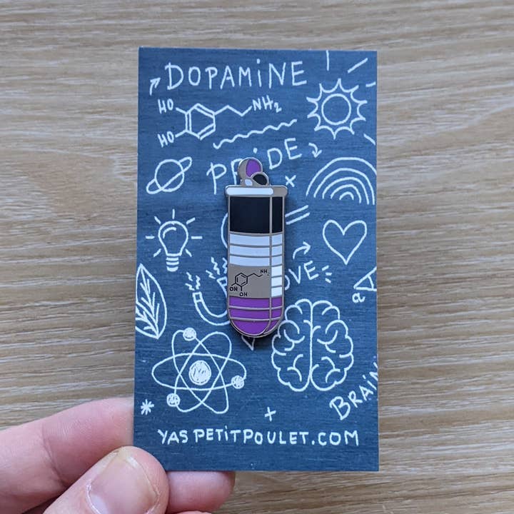 Asexual Dopamine | Enamel Badge for wholesale by Yas Petit Poulet