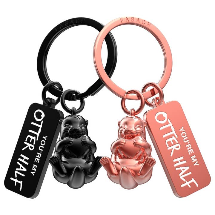 Portachiavi "Otty" Otter - regalo romantico per coppie - due portachiavi per coppie amiche sorelle per la vendita all'ingrosso da parte di FABACH – Die Schlüsselanhänger-Schmiede