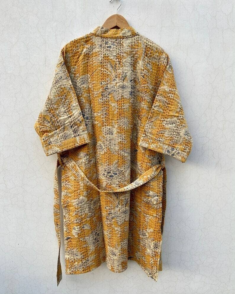 bhavnas boutique - Wholesale Kimono - Women's - Soft Cotton Robe Women Cotton Kantha Kimono Beach Wear Robe2