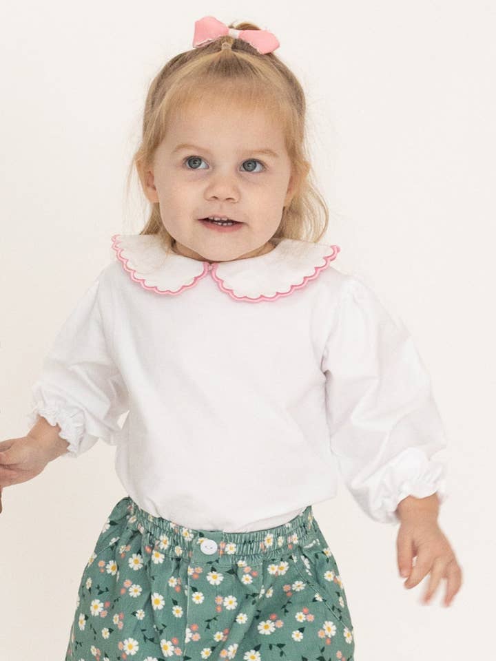 Scalloped Peter Pan Collar - Long Sleeve for wholesale by Ann Reeves Kids