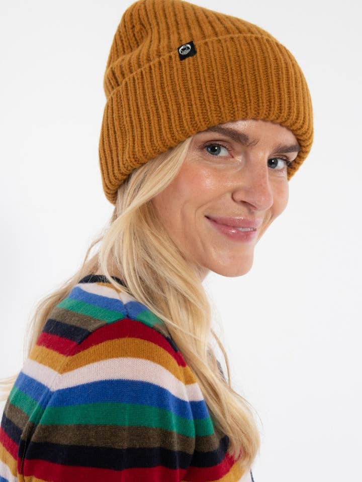 Danewarm Thoughts Merino Beanie Ochre for wholesale by Danefae København