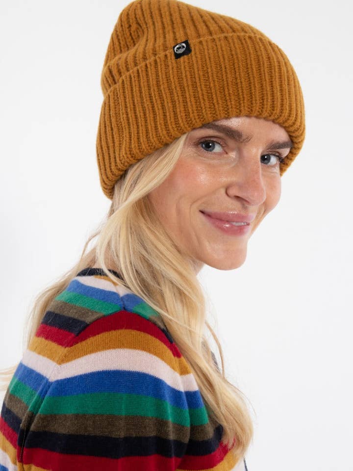 Danewarm Thoughts Merino Beanie Ochre for wholesale by Danefae København