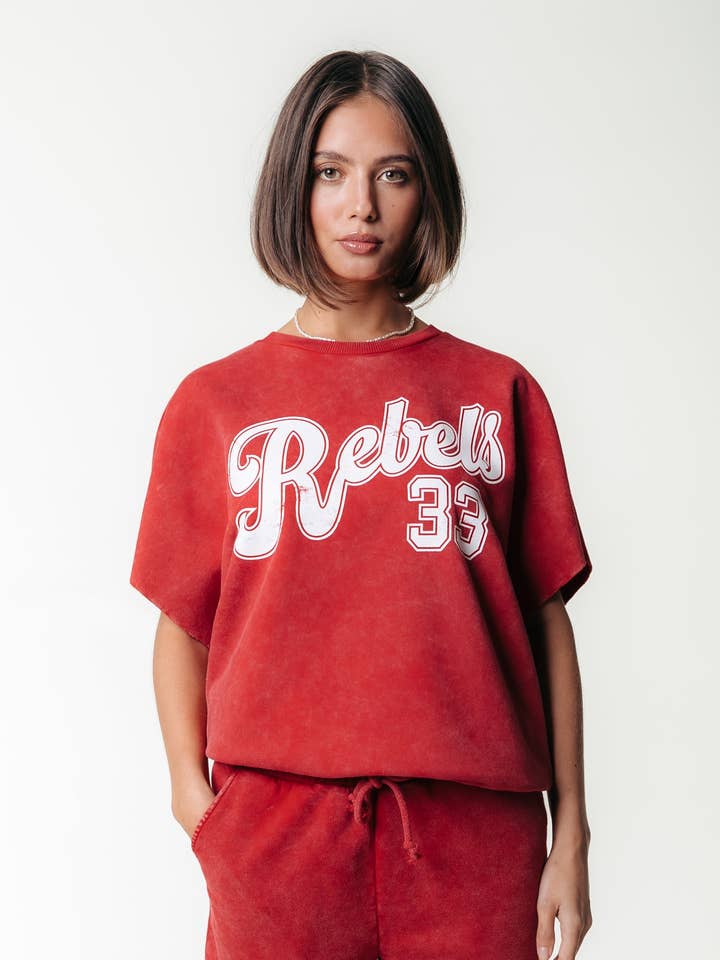 Uni Logo Sweat Short | Racing Red for wholesale by Colourful Rebel