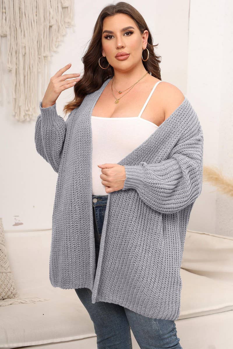 NINEXIS - Wholesale Knit Sweater - Women's - CWOSWL07412_PLUS SIZE WOMEN OVERSIZED CHUNKY KNIT CARDIGAN1
