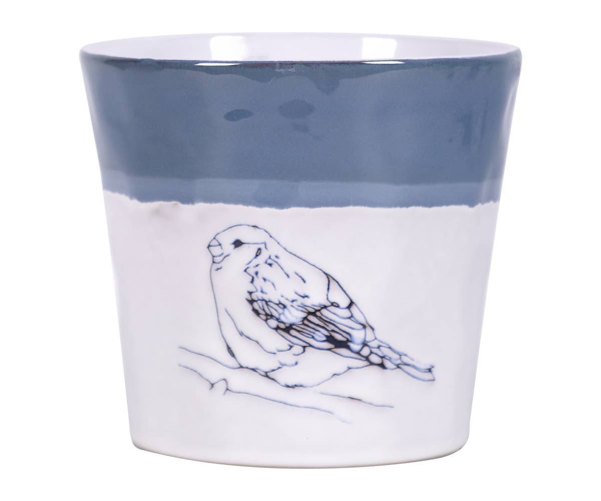 Blue Sky Clayworks - Wholesale Plant Pot - 4.25" Songbird Blue Flower Pot0