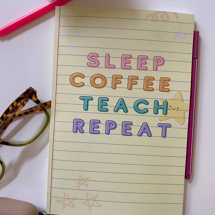 Taylor & Jessie - Venta al por mayor Cuadernos - Cuaderno Sleep Coffee Teach Repeat