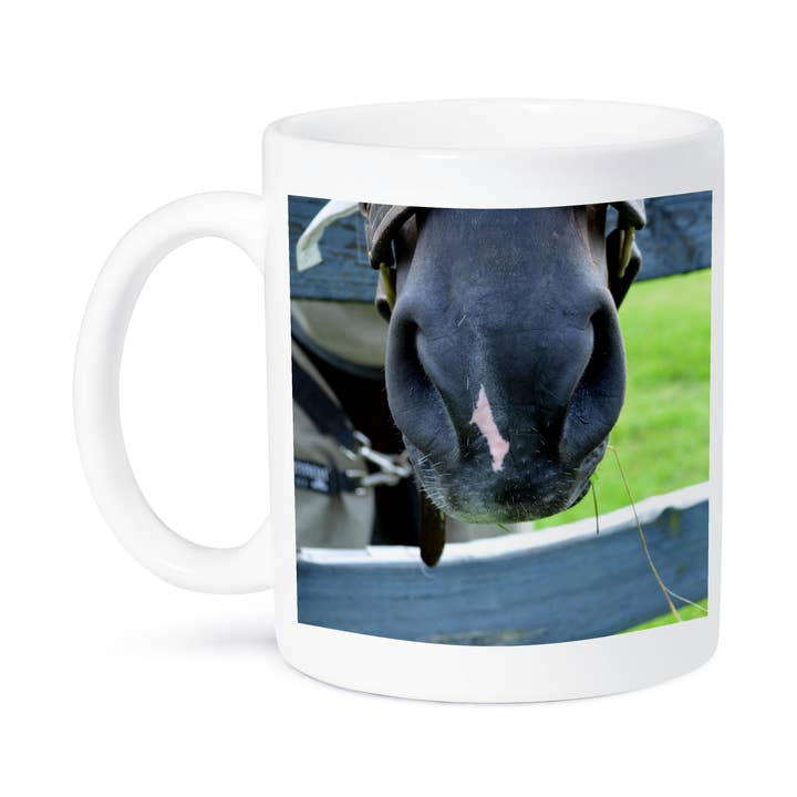 3dRose - Wholesale Coffee Mug - 3dRose, horse muzzle with hay fence , Mug8