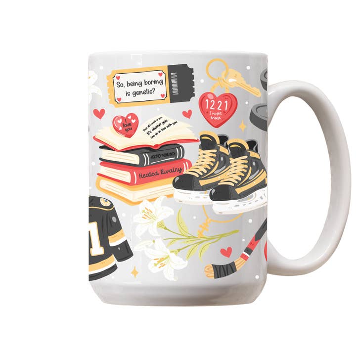 Tasse en céramique romance de hockey inspirée par une rivalité chauffée pour la vente par Nearly June Design Co