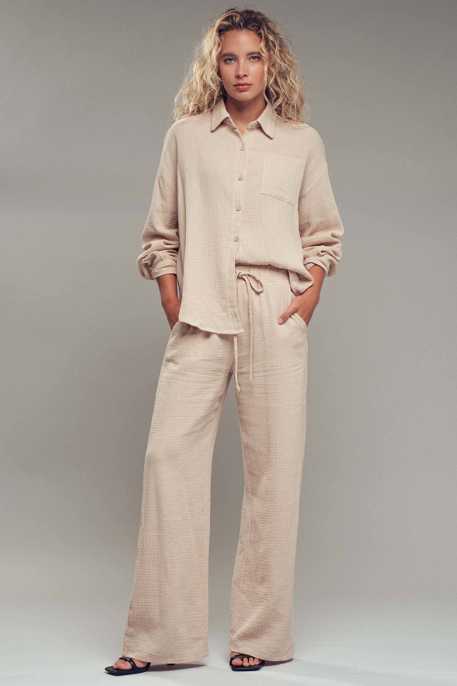 Urban Daizy - Wholesale Lounge Set - Women's - Textured Cotton Gauze Lounge Set19