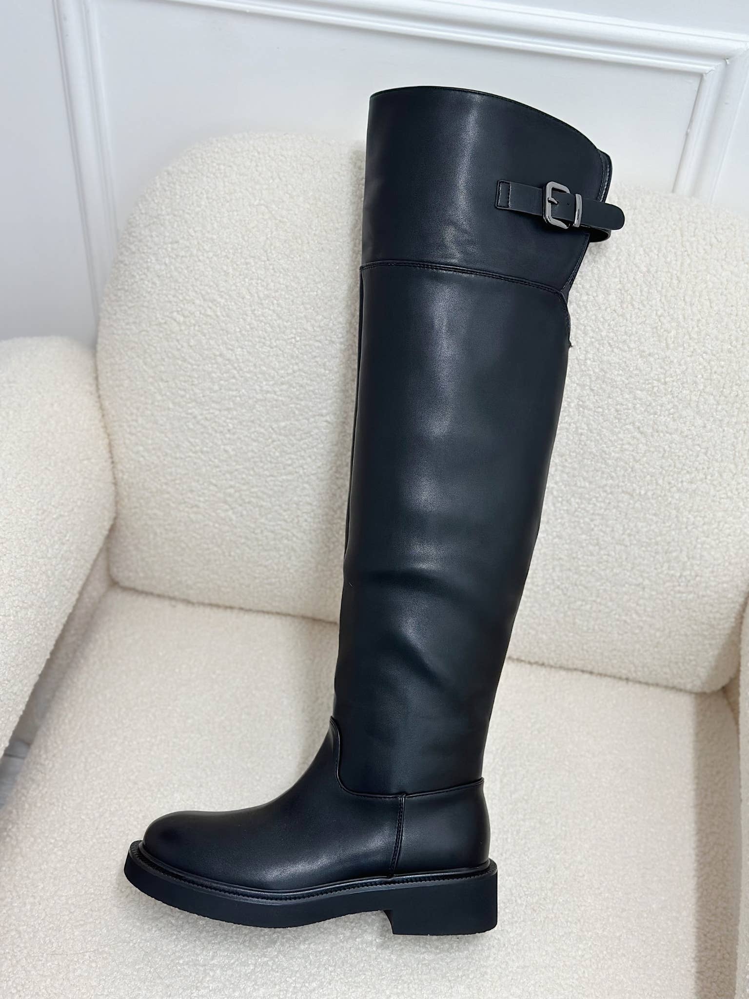 Black Chic riding boot in faux leather C-369 for wholesale on Faire1