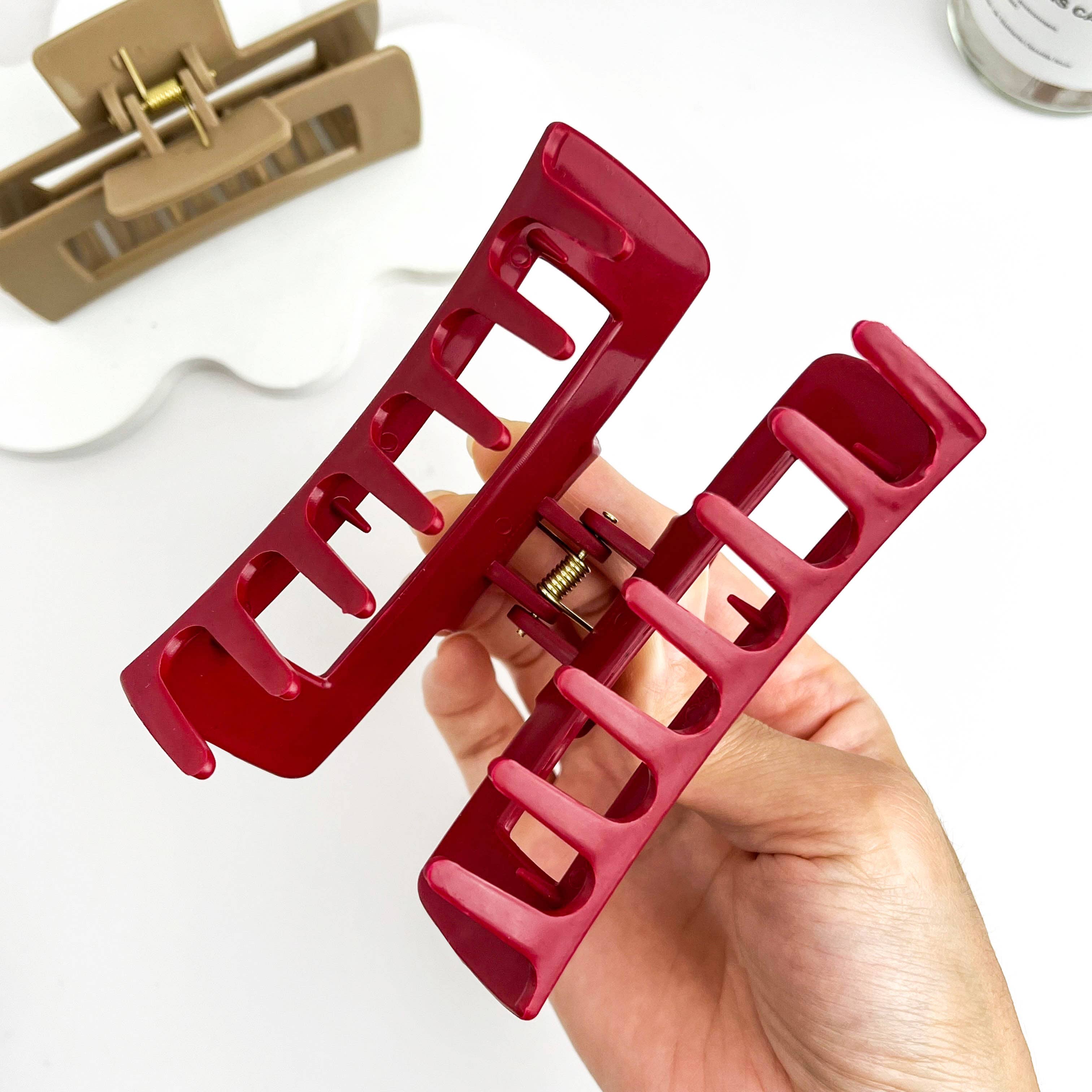 mildstyles - Wholesale Hair Clip - Women's - Soft Silicone Hollow Rectangle Hair Claw – Durable & Protect5