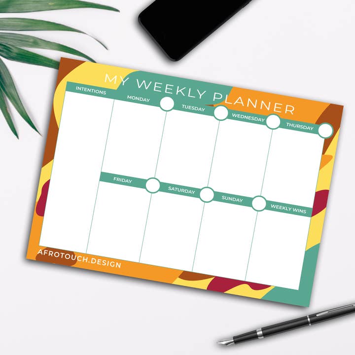 Safari Weekly Planner | AfroTouch Design for wholesale by AfroTouch Design