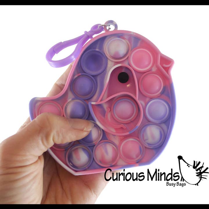 Curious Minds Toys - Vente Fidget/jouet anti-stress – enfant - 1 petit oiseau accroché à une pince à bulles, sur le thème du printemps, facile3