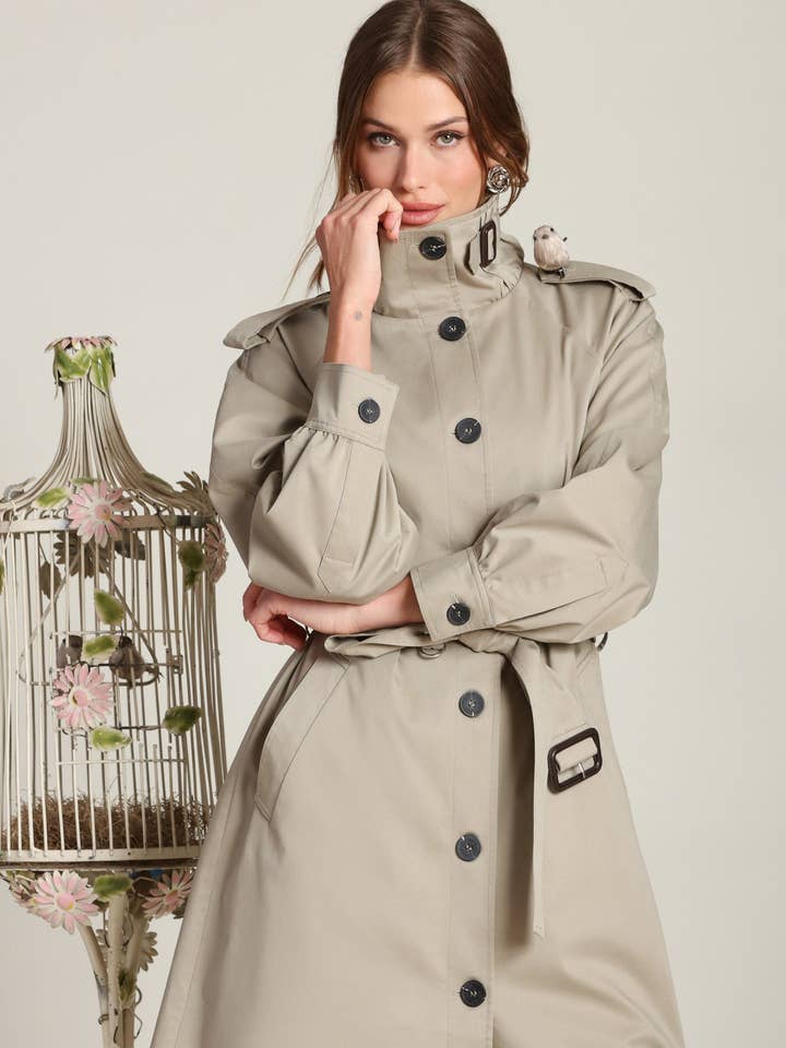 Cotton Blend Utility Trench Coat for wholesale by Avec Les Filles