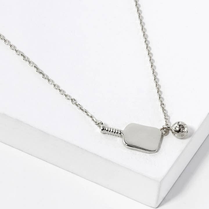 Fashion City - Wholesale Pendant/Charm Necklace - Pickleball and Paddle Pendant Necklace