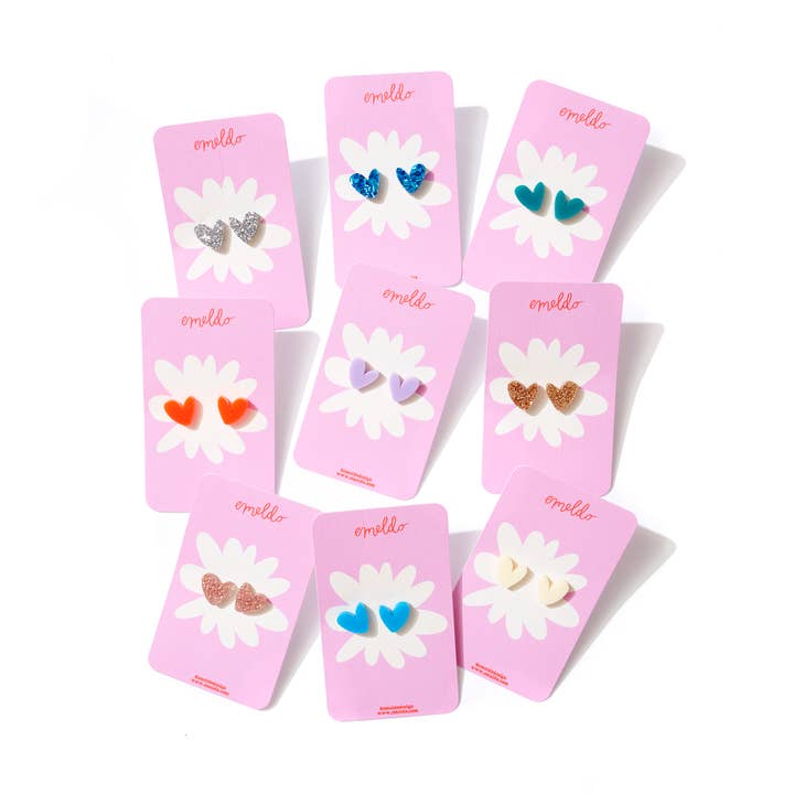 Heart Studs // Select Colour for wholesale by Emeldo