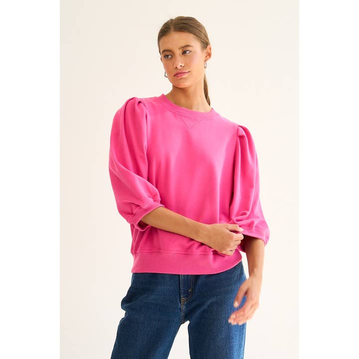 The GREii - Wholesale Sweatshirt - Women's - Premium French Terry Puff Sleeve Pullover2