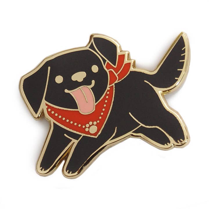 Good Puppers Black Lab Enamel Pin for wholesale by Floral Frolic