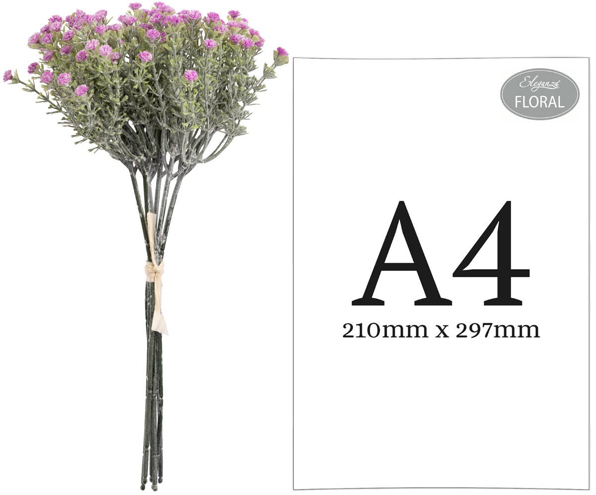 Eleganza Floral – wholesale Artificial flowers – Mini Open Gypsophilia Bunch x 6 Lilac 33cm2