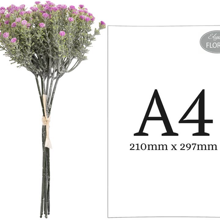 Eleganza Floral – wholesale Artificial flowers – Mini Open Gypsophilia Bunch x 6 Lilac 33cm2