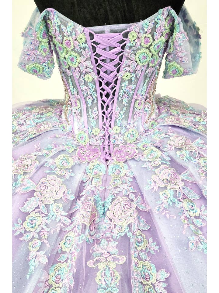 Lilla Skulderfri Quinceanera Kjole Med Blomster CHF3115 for engroshandel på Faire5