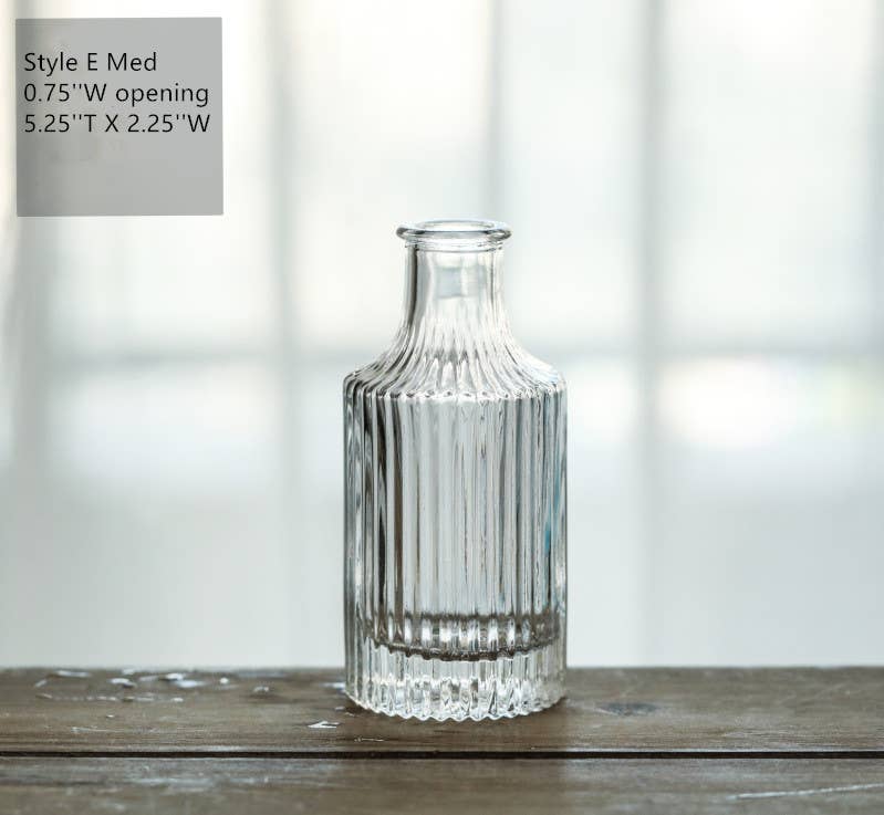 Sweet Home Deco - Wholesale Vase - Pleated Glass Bud Vase, Small Glass Vases, Clear11